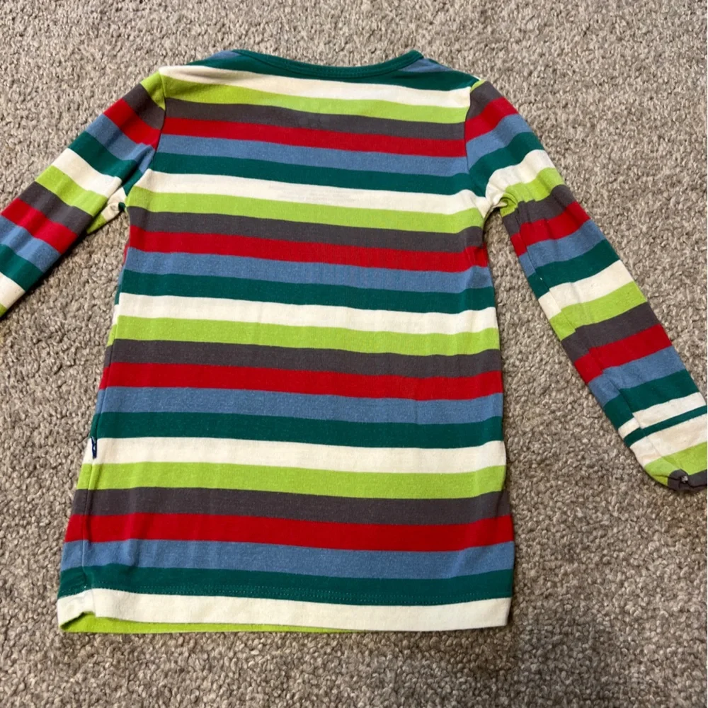 Kickee pants pajamas boys 3T green red stripes bamboo‎ stretch casual unisex - Picture 4 of 7